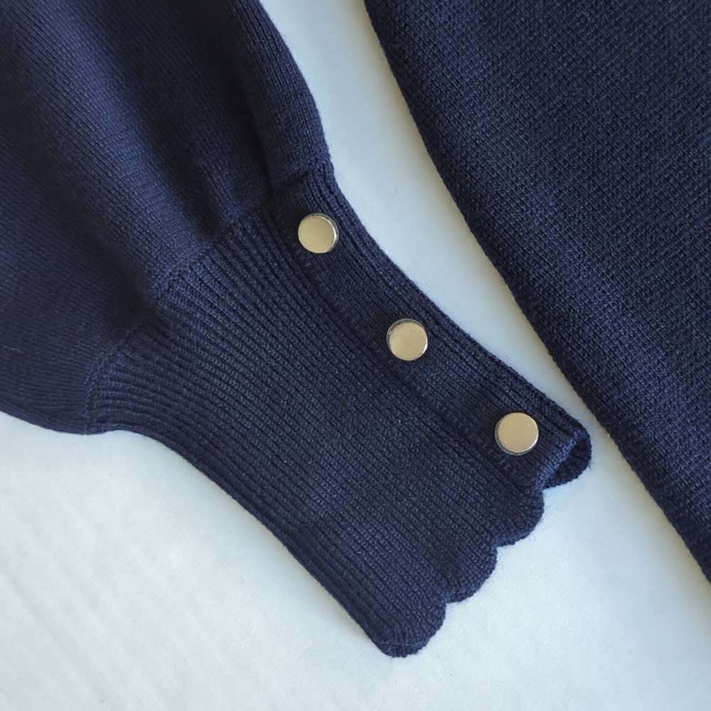 NWOT Talbots Soft Merino Wool V-Neck Knit Sweater Dress MEDIUM Blue - Picture 10 of 13